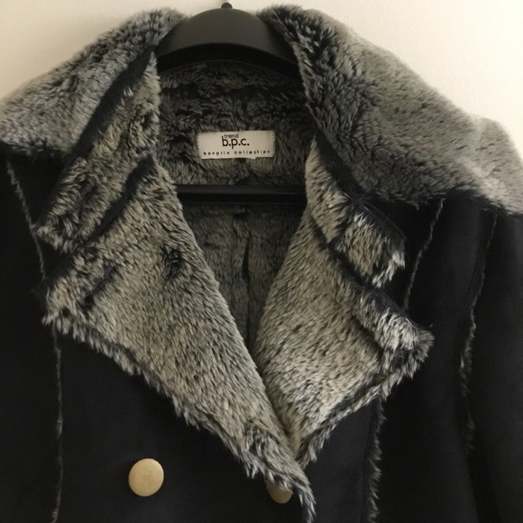 Trend b.p.c. Black Faux Fur Jacket Coat With Shearling Lining  🔴 - Picture 4 of 10
